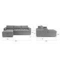 Soma Dawn Gray Left Sectional Sofa Bed